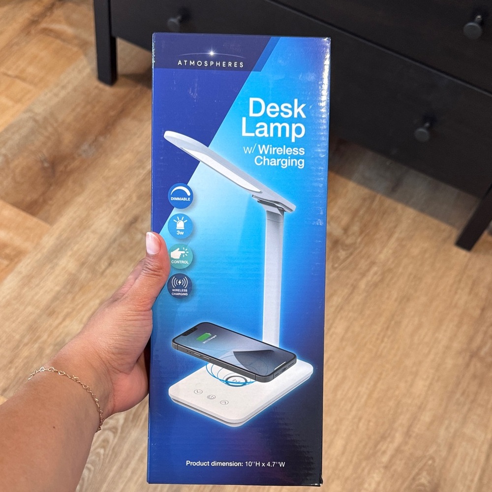 Atmospheres White Desk Lamp with Wireless Charging